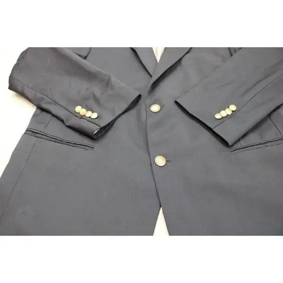 Hart Schaffner Marx Blazer Mens 44S Blue Lined 2 Button Single Breasted Jacket